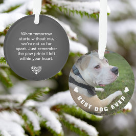 Dog Pet Gedicht Foto Graue Gedenkstätte Keepake Ornament