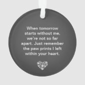 Dog Pet Gedicht Foto Graue Gedenkstätte Keepake Ornament (Rückseite)