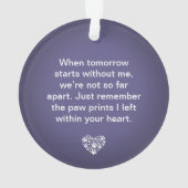 Dog Pet Gedicht Foto Lila Memorial Keepake Ornament (Rückseite)