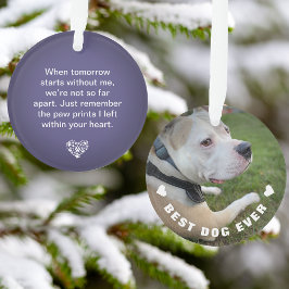 Dog Pet Gedicht Foto Lila Memorial Keepake Ornament