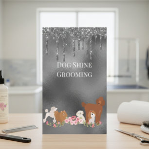 Dog Pet Grooming Sitting Business Glitzer Flyer