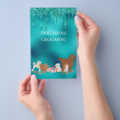 Dog Pet Grooming Sitting Business Glitzer Flyer (Handgriff)