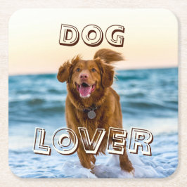 Dog Pet Love Drinks Party Coaster Rechteckiger Pappuntersetzer