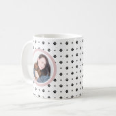 Dog Pet Monogram Foto Paw Print Blush Pink Kaffeetasse (Vorderseite Links)