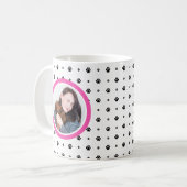 Dog Pet Monogram Foto PW Print Hot Pink Kaffeetasse (Vorderseite Links)