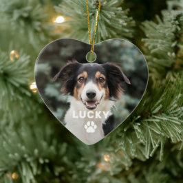 Dog Pet Paw Drucken Personalisiertes Foto Keramik Ornament