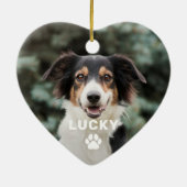 Dog Pet Paw Drucken Personalisiertes Foto Keramik Ornament (Hinten)
