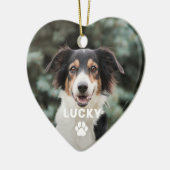 Dog Pet Paw Drucken Personalisiertes Foto Keramik Ornament (Links)