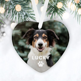 Dog Pet Paw Drucken Personalisiertes Foto Ornament