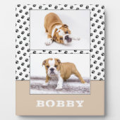 Dog Pet Päw Print 2 Foto Collage Keepake Fotoplatte (Vorderseite)