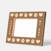 Dog Pet Personalisierter Name Paw Prints Herz Geätzte Rahmen (Links)