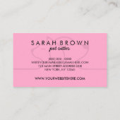 Dog Pet Pink Lineare Logokombination Visitenkarte (Rückseite)