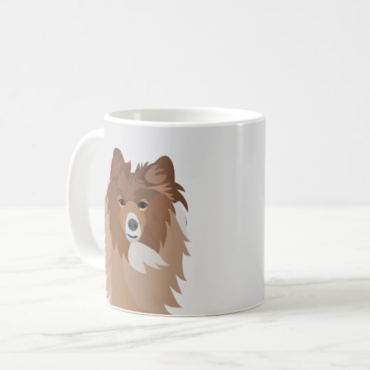 Dog Pet Sheltie Dog Kaffeetasse (Vorderseite Links)