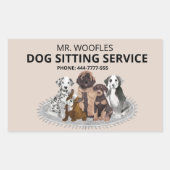 Dog Pet Sitting Watercolor Business Aufkleber Blat (Vorderseite)