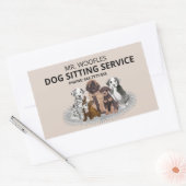Dog Pet Sitting Watercolor Business Aufkleber Blat (Umschlag)