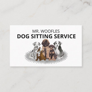 Dog Pet Sitting Watercolor Business Card Visitenkarte