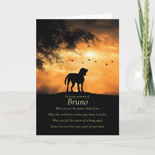 Dog Pet Sympathy Custom Name With Spiritual Poem Karte (Vorderseite)