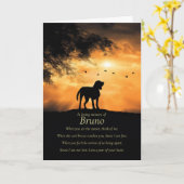 Dog Pet Sympathy Custom Name With Spiritual Poem Karte (Gelbe Blume)