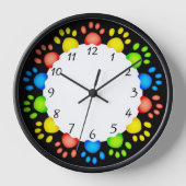 Dog Pfoten Wall Clock Uhr (Vorderseite)