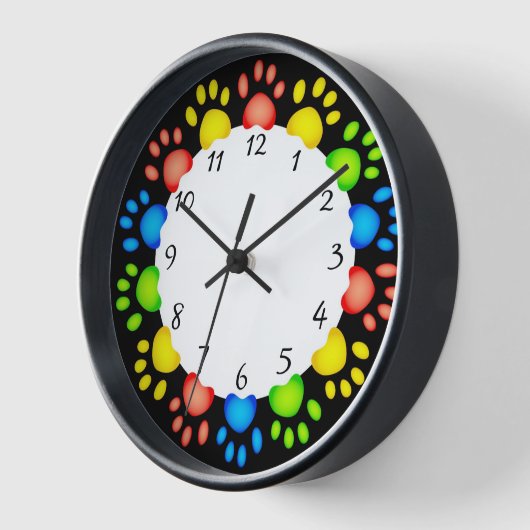 Dog Pfoten Wall Clock Uhr (Winkel)