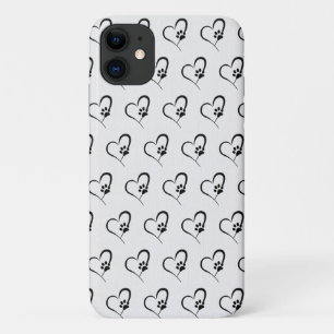 Dog Pfow Druck in schwarzem Herzen Case-Mate iPhon iPhone Hülle
