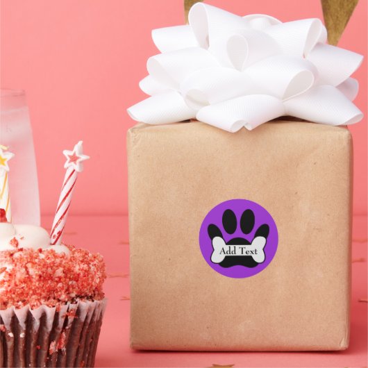 Dog Pfow drucken und auf Lila Licht abkleben Runder Aufkleber (Party)