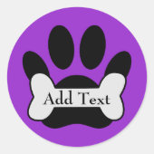 Dog Pfow drucken und auf Lila Licht abkleben Runder Aufkleber (Vorderseite)