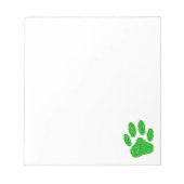 Dog Pfow Print Custom Green Foliage Notizblock (Vorderseite)