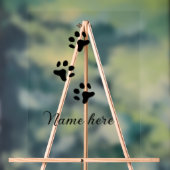 Dog Pfow schwarzes Haustier hinzufügen Name Text T Acrylschild (Neutral)