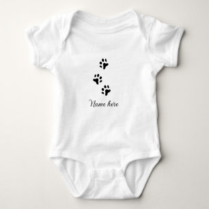 Dog Pfow schwarzes Haustier hinzufügen Name Text T Baby Strampler