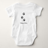Dog Pfow schwarzes Haustier hinzufügen Name Text T Baby Strampler (Rückseite)