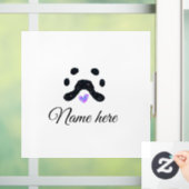 Dog Pfow schwarzes Haustier hinzufügen Name Text T Fensteraufkleber (Zuhause)