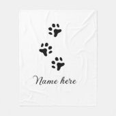 Dog Pfow schwarzes Haustier hinzufügen Name Text T Fleecedecke (Vorderseite)