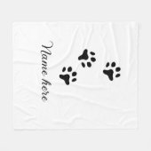 Dog Pfow schwarzes Haustier hinzufügen Name Text T Fleecedecke (Vorderseite (Horizontal))