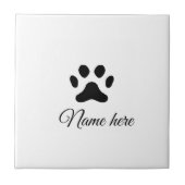 Dog Pfow schwarzes Haustier hinzufügen Name Text T Fliese (Vorderseite)