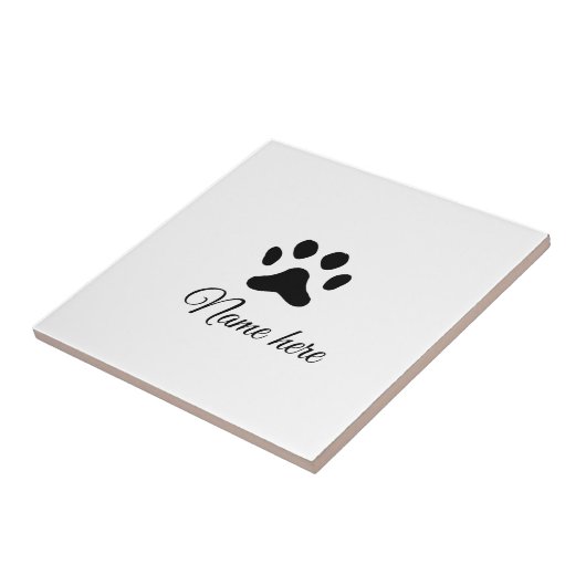 Dog Pfow schwarzes Haustier hinzufügen Name Text T Fliese (Seite)