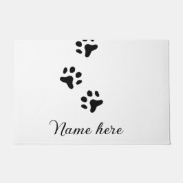 Dog Pfow schwarzes Haustier hinzufügen Name Text T Fußmatte