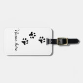 Dog Pfow schwarzes Haustier hinzufügen Name Text T Gepäckanhänger (Vorderseite horizontal)