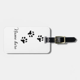 Dog Pfow schwarzes Haustier hinzufügen Name Text T Gepäckanhänger