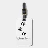 Dog Pfow schwarzes Haustier hinzufügen Name Text T Gepäckanhänger (Vorderseite vertikal)