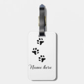 Dog Pfow schwarzes Haustier hinzufügen Name Text T Gepäckanhänger (Rückseite vertikal)
