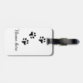 Dog Pfow schwarzes Haustier hinzufügen Name Text T Gepäckanhänger (Rückseite horizontal)