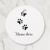 Dog Pfow schwarzes Haustier hinzufügen Name Text T Geschenkanhänger (Rückseite)