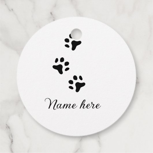 Dog Pfow schwarzes Haustier hinzufügen Name Text T Geschenkanhänger (Rückseite)