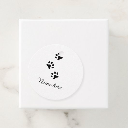 Dog Pfow schwarzes Haustier hinzufügen Name Text T Geschenkanhänger (Beispiel)