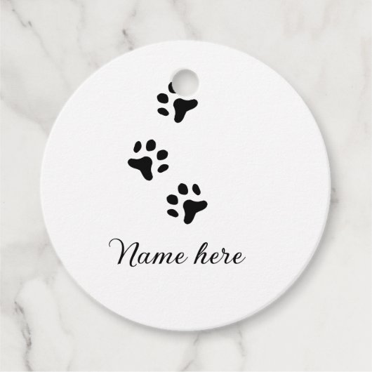 Dog Pfow schwarzes Haustier hinzufügen Name Text T Geschenkanhänger (Vorderseite)