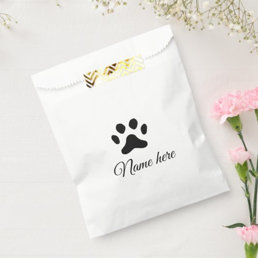 Dog Pfow schwarzes Haustier hinzufügen Name Text T Geschenktütchen (Versiegelt)