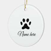 Dog Pfow schwarzes Haustier hinzufügen Name Text T Keramik Ornament (Links)