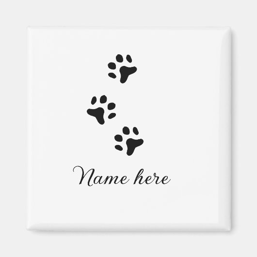 Dog Pfow schwarzes Haustier hinzufügen Name Text T Magnet (Vorne)