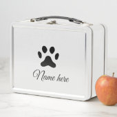 Dog Pfow schwarzes Haustier hinzufügen Name Text T Metall Brotdose (Beispiel)